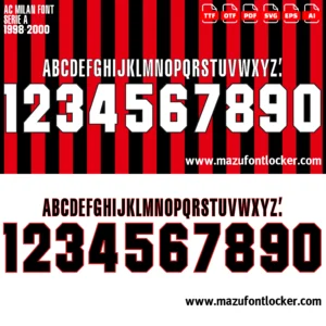 AC Milan 1998-2000 Font Vector – Stunning Legendary Rossoneri