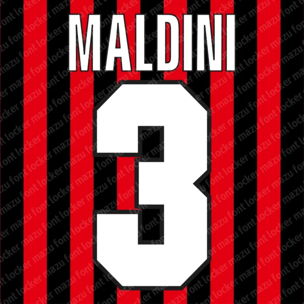 AC Milan 1998-2000 Font Vector – Stunning Legendary Rossoneri