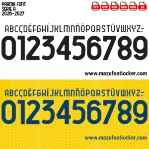 Parma Calcio 2026-2027 Font Vector – Epic Yellow Blue Masterpiece