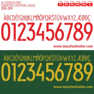 AS Monaco UCL 2018-2019 Font Vector – Stunning Rouge et Blanc Masterpiece