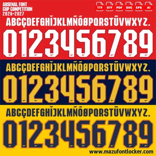Arsenal 2026-2027 Font Vector – Epic Unstoppable Gunners Masterpiece