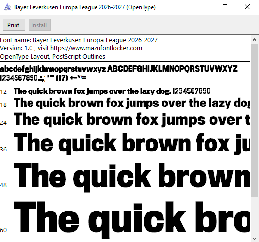 Bayer Leverkusen Europa League 2026-2027 Font Vector – Stunning Werkself Masterpiece