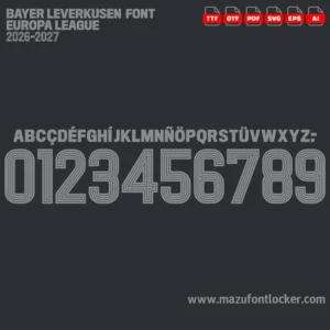 Bayer Leverkusen Europa League 2026-2027 Font Vector – Stunning Werkself Masterpiece