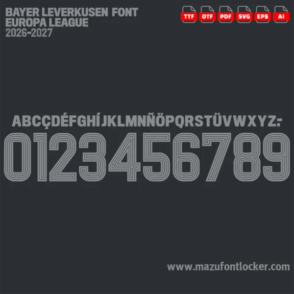 Bayer Leverkusen Europa League 2026-2027 Font Vector – Stunning Werkself Masterpiece
