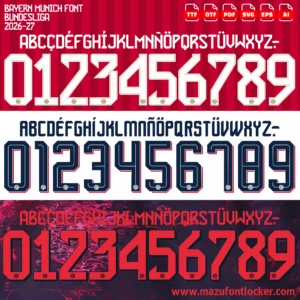 Bayern Munich 2026-2027 Font Vector – Epic Die Roten Bavarian Glory Masterpiece
