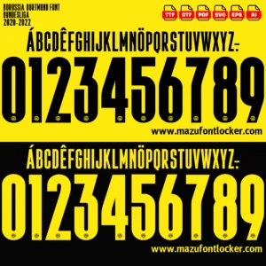 Borussia Dortmund 2020-2021 Font Vector – Legendary BVB Masterpiece