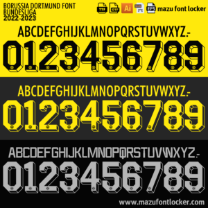 Borussia Dortmund 2022-2024 Font Vector – Epic Schwarzgelb Masterpiece