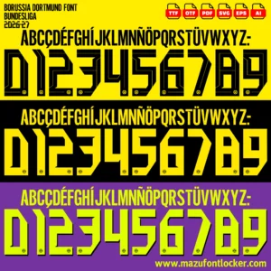 Borussia Dortmund 2026-2027 Font Vector – Stunning Schwarzgelben Masterpiece