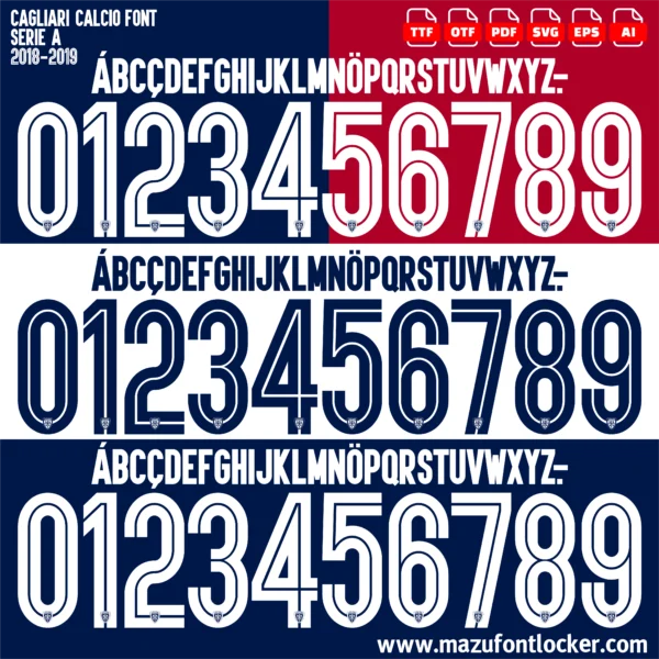 Cagliari Calcio 2018-2019 Font Vector – Epic Rossoblù Masterpiece