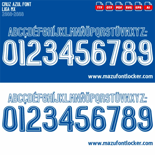 Cruz Azul 2008-2009 Font Vector – Epic La Máquina Masterpiece