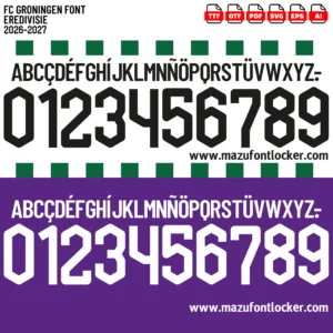 FC Groningen 2026-2027 Font Vector – Stunning Green-White Pride Masterpiece