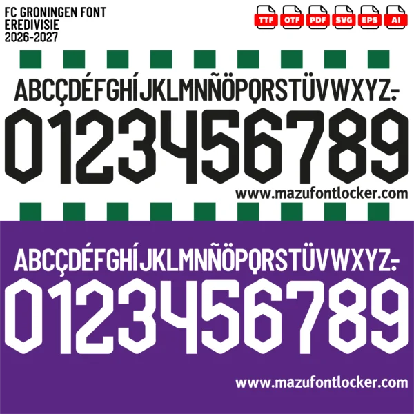 FC Groningen 2026-2027 Font Vector – Stunning Green-White Pride Masterpiece