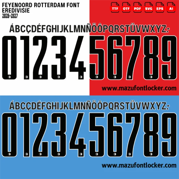 Feyenoord Rotterdam 2026-2027 Font Vector – Stunning Trots van Zuid Masterpiece