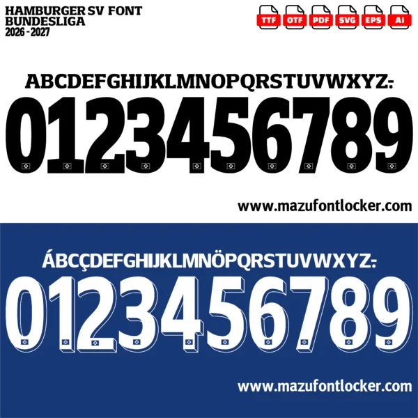 Hamburger SV 2026-2027 Font Vector – Stunning Rothosen Legacy
