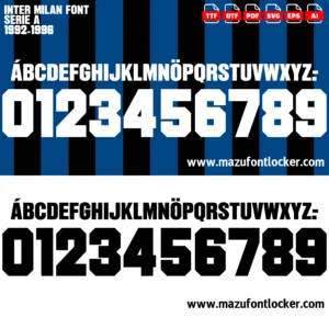 Inter Milan 1992-1996 Font Vector – Stunning Legendary Nerazzurri