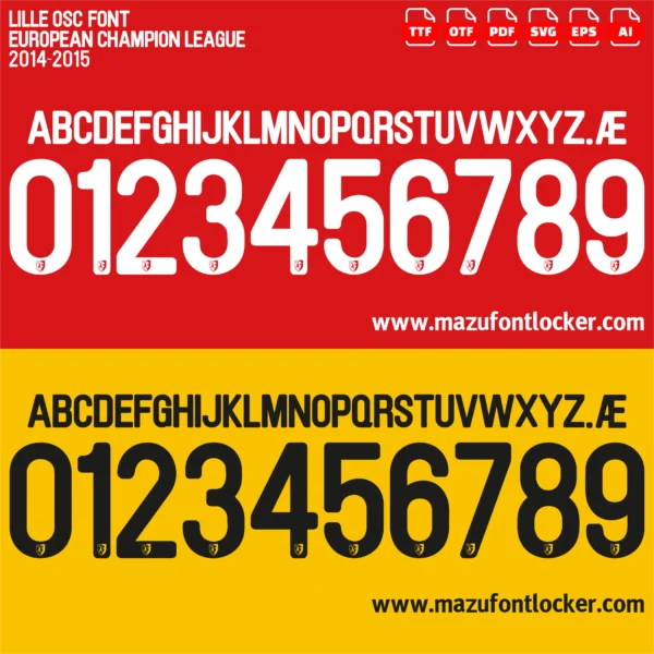 Lille OSC UCL 2014-2015 Font Vector – Epic Les Dogues Champions League Quest