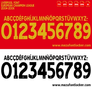 Liverpool 2004-2006 Font Vector – Legendary Istanbul Reds Masterpiece