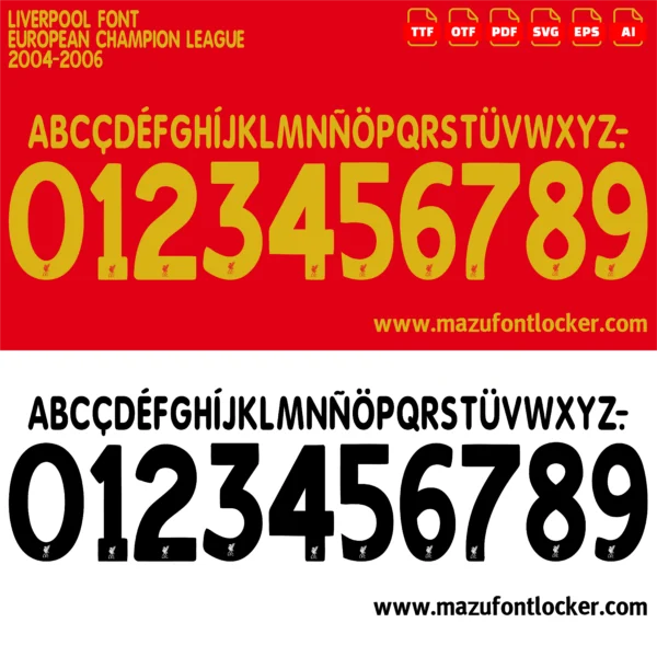 Liverpool 2004-2006 Font Vector – Legendary Istanbul Reds Masterpiece