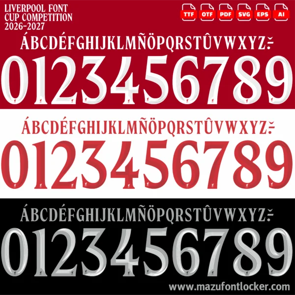 Liverpool 2026-2027 Font Vector – Epic Red Anfield Masterpiece