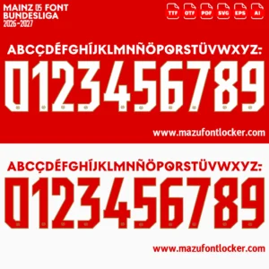 Mainz 05 2026-2027 Font Vector – Stunning Rot-Weiß Masterpiece