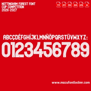 Nottingham Forest 2026-2027 Font Vector – Epic Tricky Trees Masterpiece