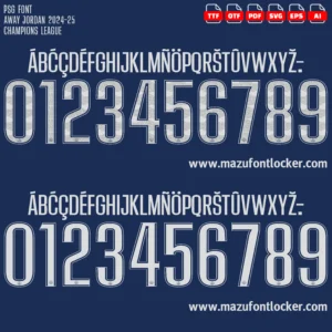 PSG UCL Jordan 2024-2025 Font Vector – Stunning Parisian Champions