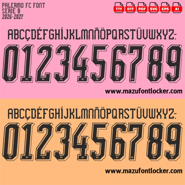 Palermo FC 2026-2027 Font Vector – Legendary Rosanero Masterpiece