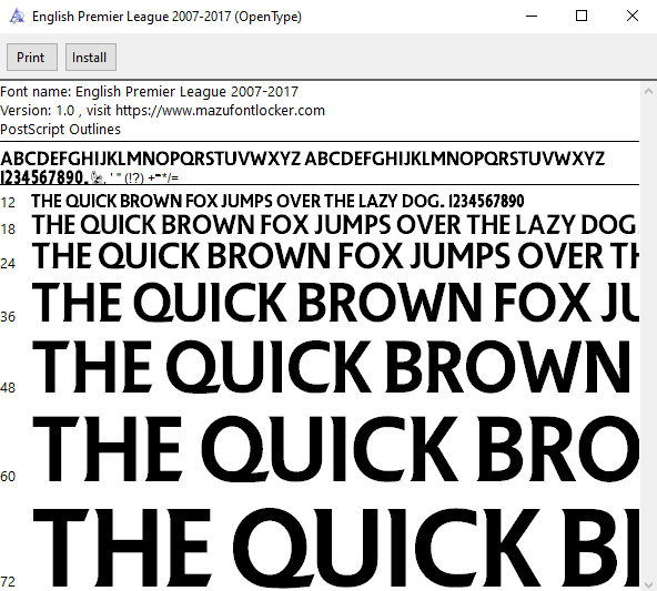 Premier League 2007-2017 Font Vector – Legendary Iconic English Football Masterpiece