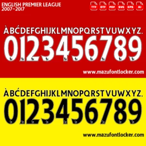 Premier League 2007-2017 Font Vector – Legendary Iconic English Football Masterpiece