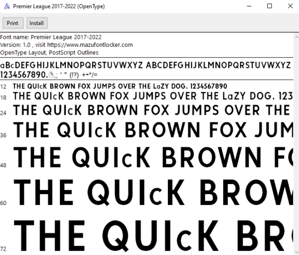 Premier League 2018-2022 Font Vector – Legendary English Masterpiece
