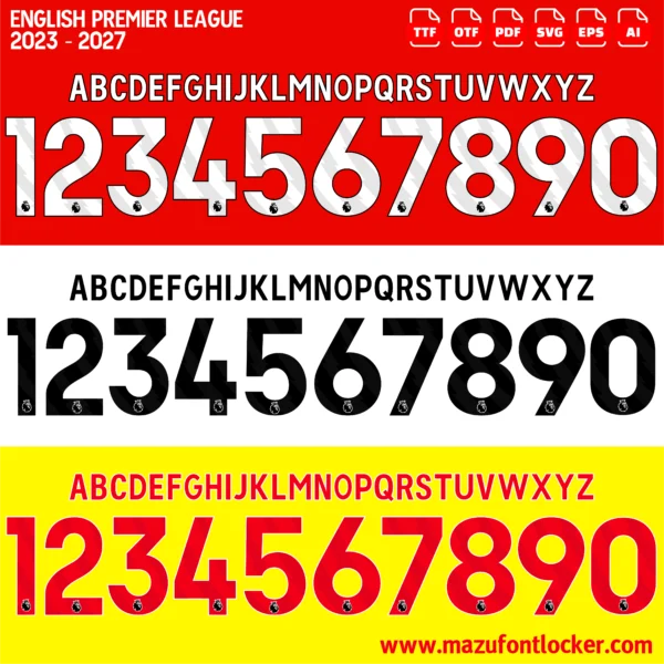 Premier League 2023-2027 Font Vector – Stunning Modern Elite English Football Masterpiece