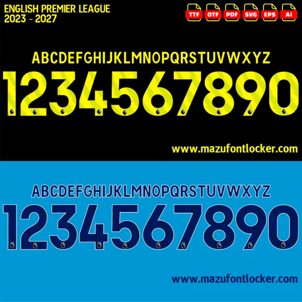Premier League 2023-2027 Font Vector – Stunning Modern Elite English Football Masterpiece