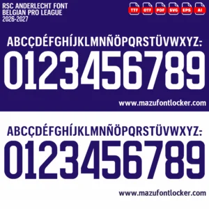 RSC Anderlecht 2026-2027 Font Vector – Stunning Purple & White Masterpiece