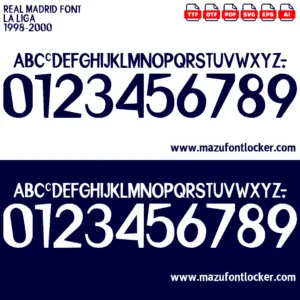 Real Madrid 1998-2000 Font Vector – Legendary Los Blancos Masterpiece