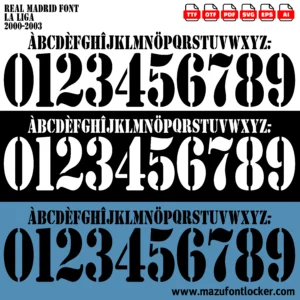 Real Madrid 2000-2003 Font Vector – Legendary Galácticos Masterpiece