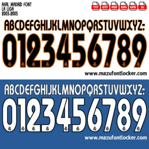 Real Madrid 2003-2005 Font Vector – Legendary Galácticos Masterpiece