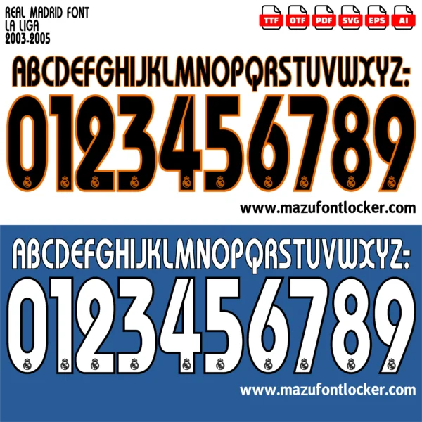 Real Madrid 2003-2005 Font Vector – Legendary Galácticos Masterpiece