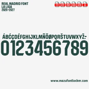 Real Madrid La Liga 2026-2027 Font Vector – Epic Los Blancos Masterpiece