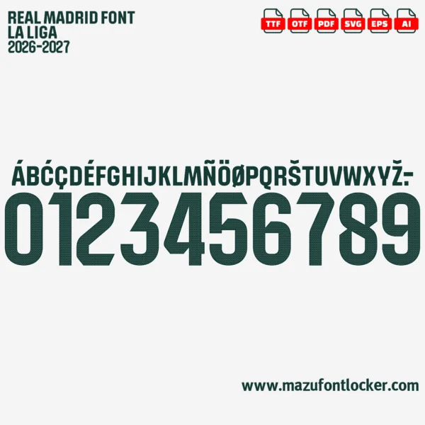 Real Madrid La Liga 2026-2027 Font Vector – Epic Los Blancos Masterpiece