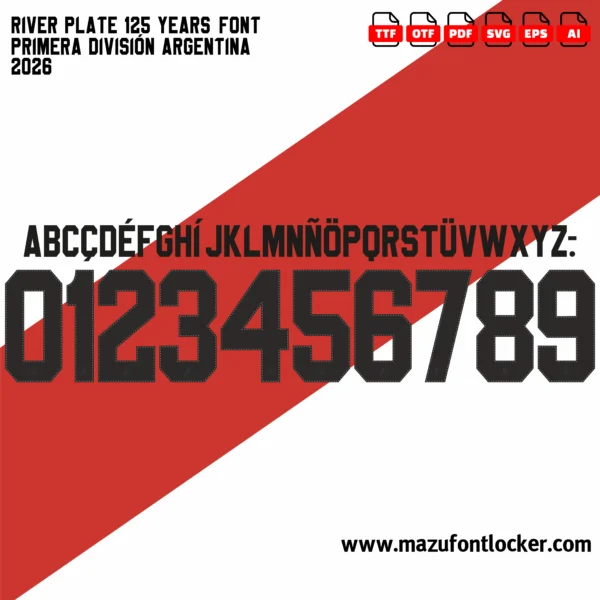River Plate 125 Years 2026 Font Vector – Legendary Millonarios Masterpiece