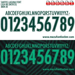 Santos Laguna 2024-2025 Font Vector – Stunning Guerreros Masterpiece