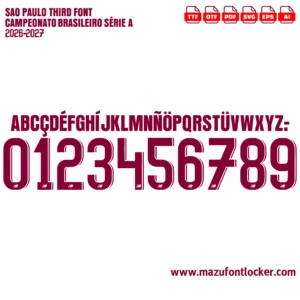 Sao Paulo 2026-2027 Font Vector – Epic Tricolor Paulista Masterpiece