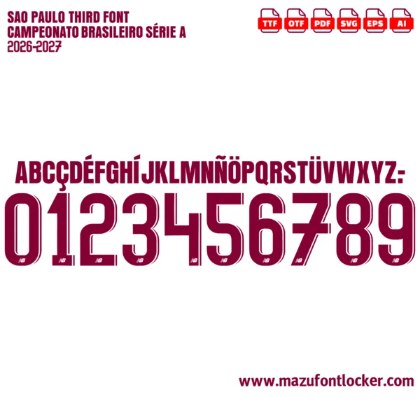Sao Paulo 2026-2027 Font Vector – Epic Tricolor Paulista Masterpiece