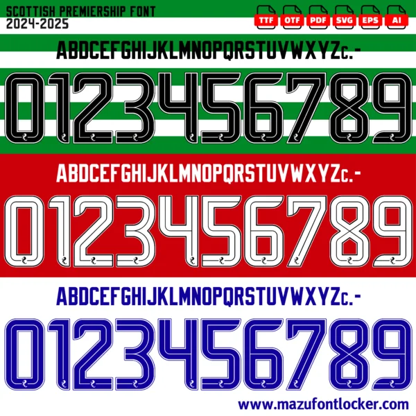 Scottish Premiership 2024-2025 Font Vector – Stunning Tartan Masterpiece