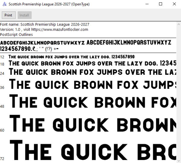 Scottish Premiership 2026-2027 Font Vector – Stunning Tartan Masterpiece