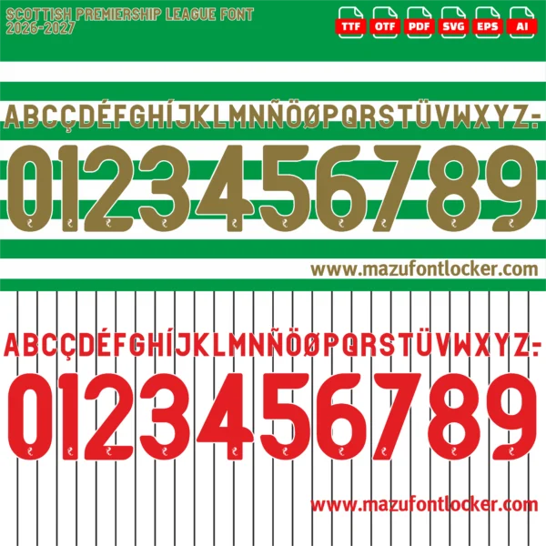 Scottish Premiership 2026-2027 Font Vector – Stunning Tartan Masterpiece