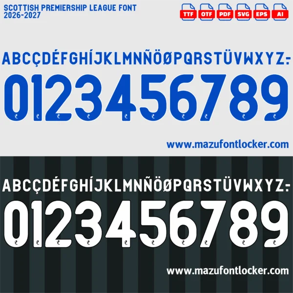 Scottish Premiership 2026-2027 Font Vector – Stunning Tartan Masterpiece