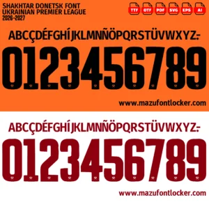 Shakhtar Donetsk 2026-2027 Font Vector – Stunning Orange-Black Masterpiece