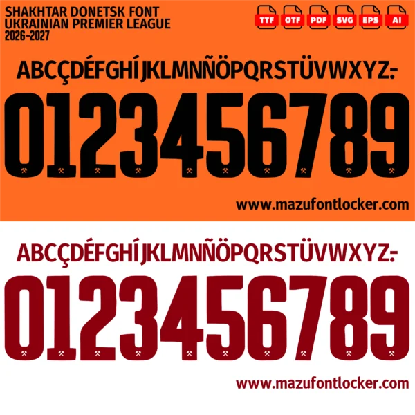 Shakhtar Donetsk 2026-2027 Font Vector – Stunning Orange-Black Masterpiece