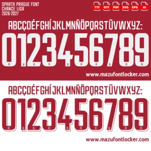 Sparta Prague 2026-2027 Font Vector – Epic Iron Sparta Masterpiece
